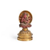 A Polychrome and Gilt Wood Figure of Aizen Myo Japan, late Edo period (1615-1868) or Meiji era (...