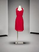 Christian Dior, collection Haute Couture, Printemps-Eté 1986. Robe en mousseline de soie rou...