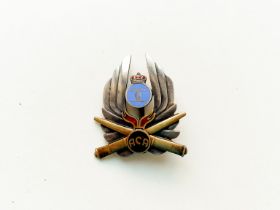 Kingdom of Romania - 7 Year Badge of the Anti-Aircraft Artillery Regiments, King Carol II Model (193