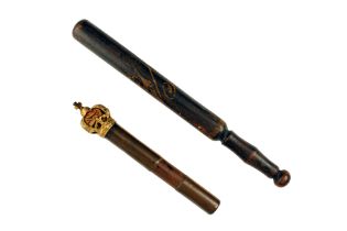 A Georgian/Victorian Tipstaff and Victorian Truncheon