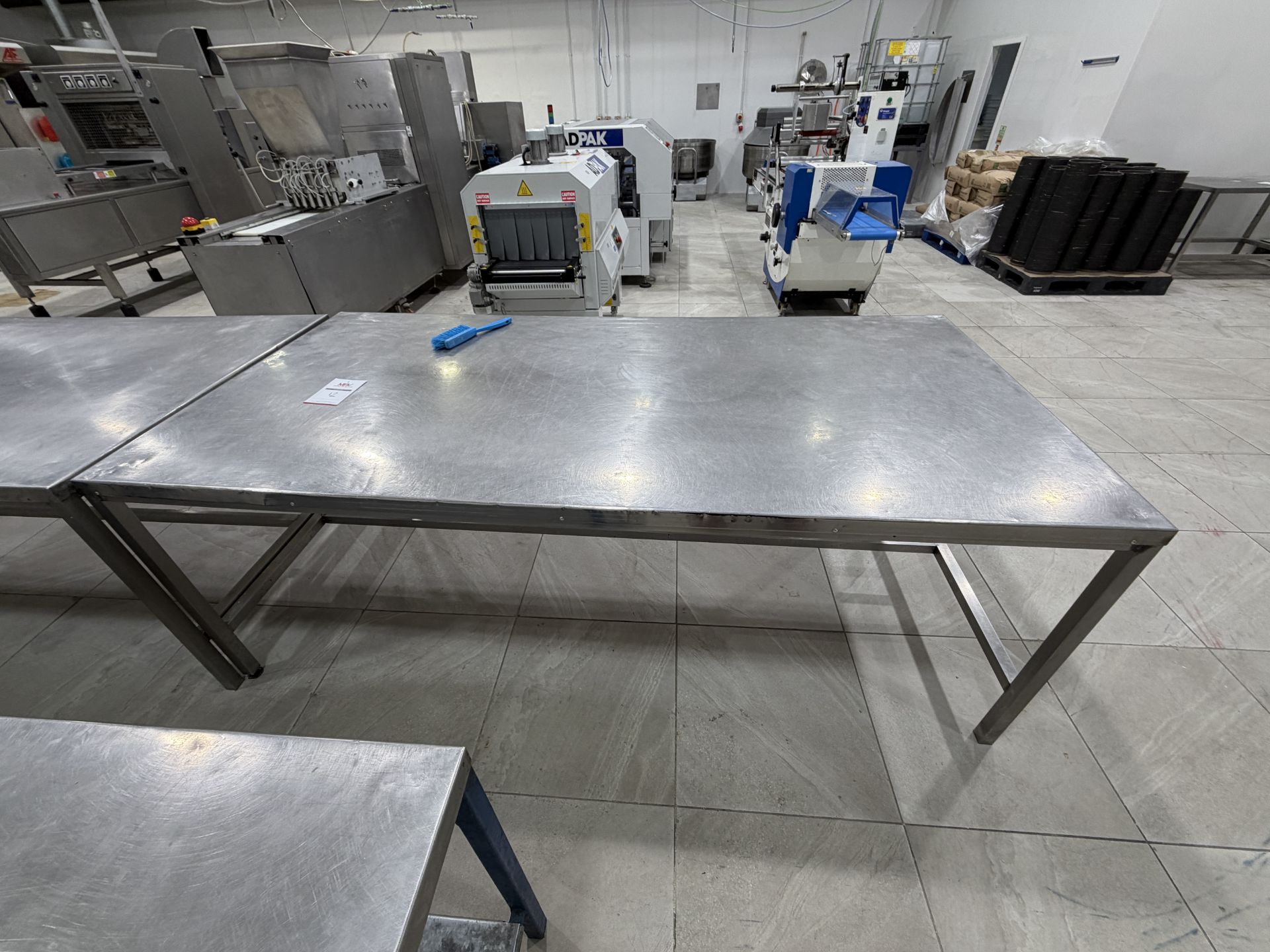 Splinta Work Table 2 x Large Stainless Steel Work Tables (2 x 1180mm x 2240mm)