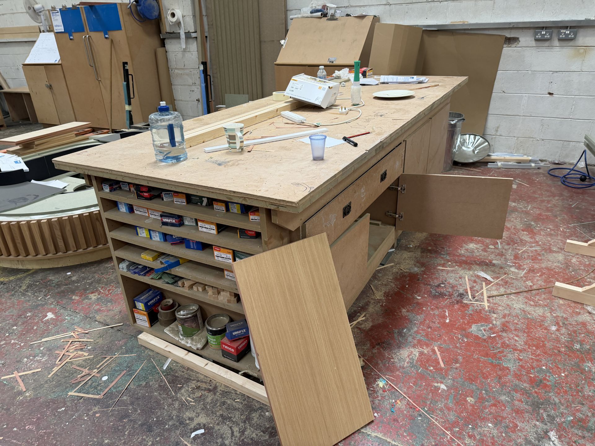 4 x Large MDF Worktables (contents not included) - Image 3 of 4