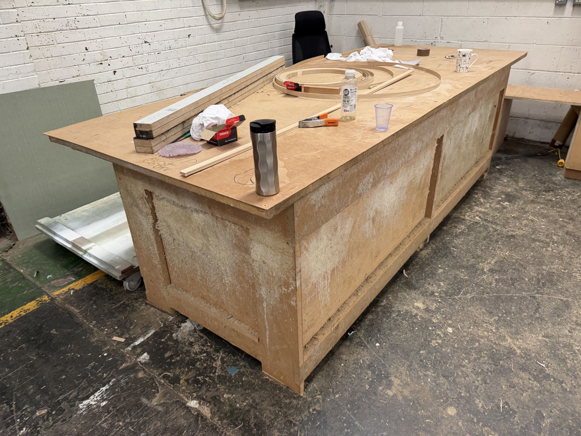 4 x Large MDF Worktables (contents not included) - Image 4 of 4