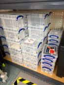 Quantity of Plastic Storage Boxes