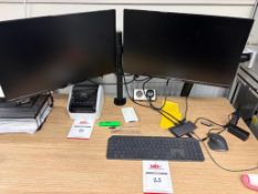 2 x Dell Monitors with Keyboard and Mouse