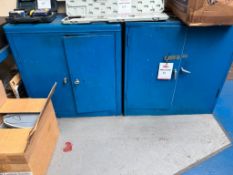 2 x Blue Metal Cabinets & Contents