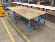 4 x Medium Wheeled Work Benches (Approx 1.5m x 0.8m)