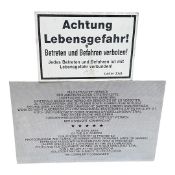 Militärische Warnschilder „Achtung Lebensgefahr / Military Area“ – US-Streitkräfte, Kalter Krieg