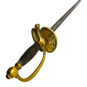 Französischer Infanterie-Offizierdegen Modell 1857 mit Adlerstichblatt, Lederscheide, 16. Regiment