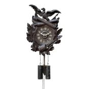 Militärische Kuckucksuhr mit Adler und Kanonen, Schwarzwald, um 1900