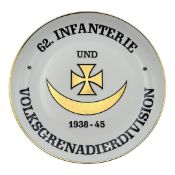 Deutsche Wehrmacht 62. Infanterie- und Volksgrenadier-Division Gedenkteller 1938-45