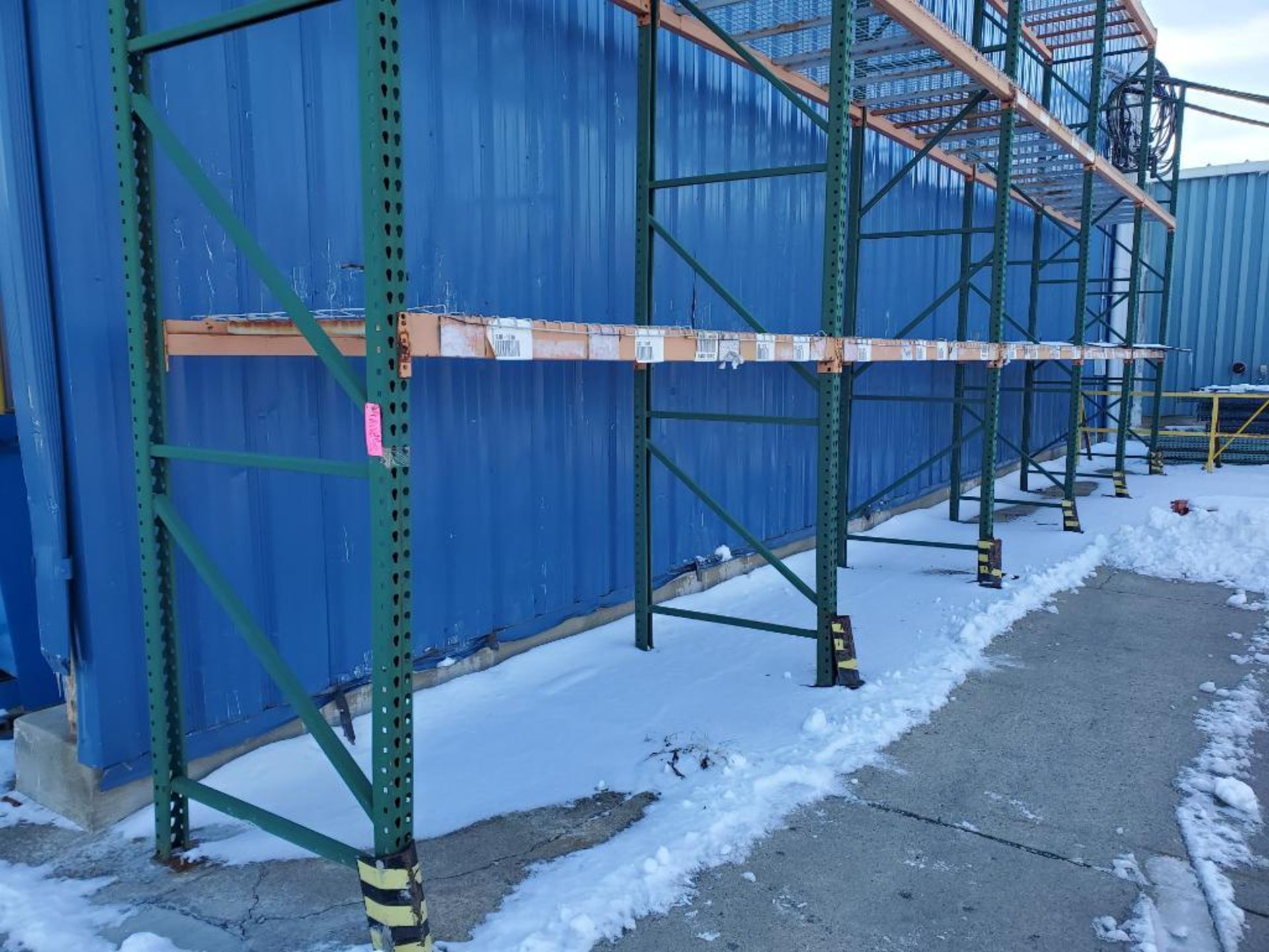Qty 5 sections - 16ft pallet racking. 42in deep.