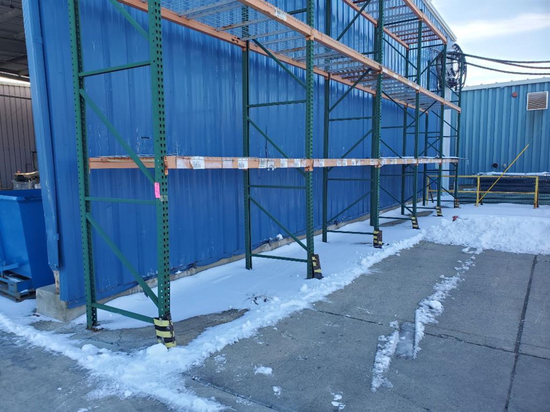 Qty 5 sections - 16ft pallet racking. 42in deep.