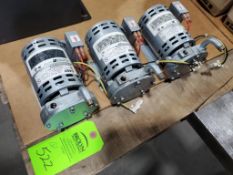 Qty 3 - Gast Vacuum Pumps Model 0532-104A-0621X with Reliance Electric Motors