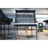 2016, Tong Box Tipper with End Cross Conveyor on Metal Frame, 2m (w). This lot is subject to the
