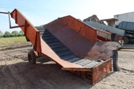 Downes Metal Framed Mobile Incline Hopper Belt Conveyor.