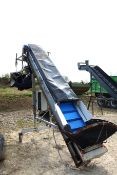 Tong Peal grey cleated conveyor, solo fill big bag filler with rubber chute, control panel, swivel