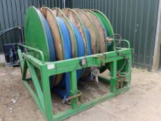 2014, DRE Irrigation Reel System including layflat, green metal framed, six compartment, model: hose