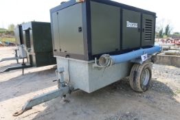Briggs GSM Irrigation Pump on single axle trailer in silent canopy, JCB diesel engine, caprari pump,