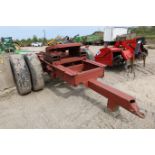Metal framed tractor drawn 5th wheel coupling dolly.