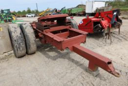 Metal framed tractor drawn 5th wheel coupling dolly.
