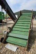 Metal frame incline cleated conveyor, 1.15m (w).
