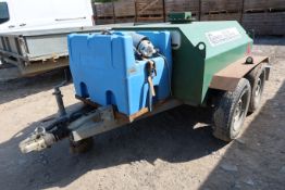 2006, Cashels Fuel Bowser 1000 litre, metre gauge and hoses, twin axle trailer, small auxiliary tank
