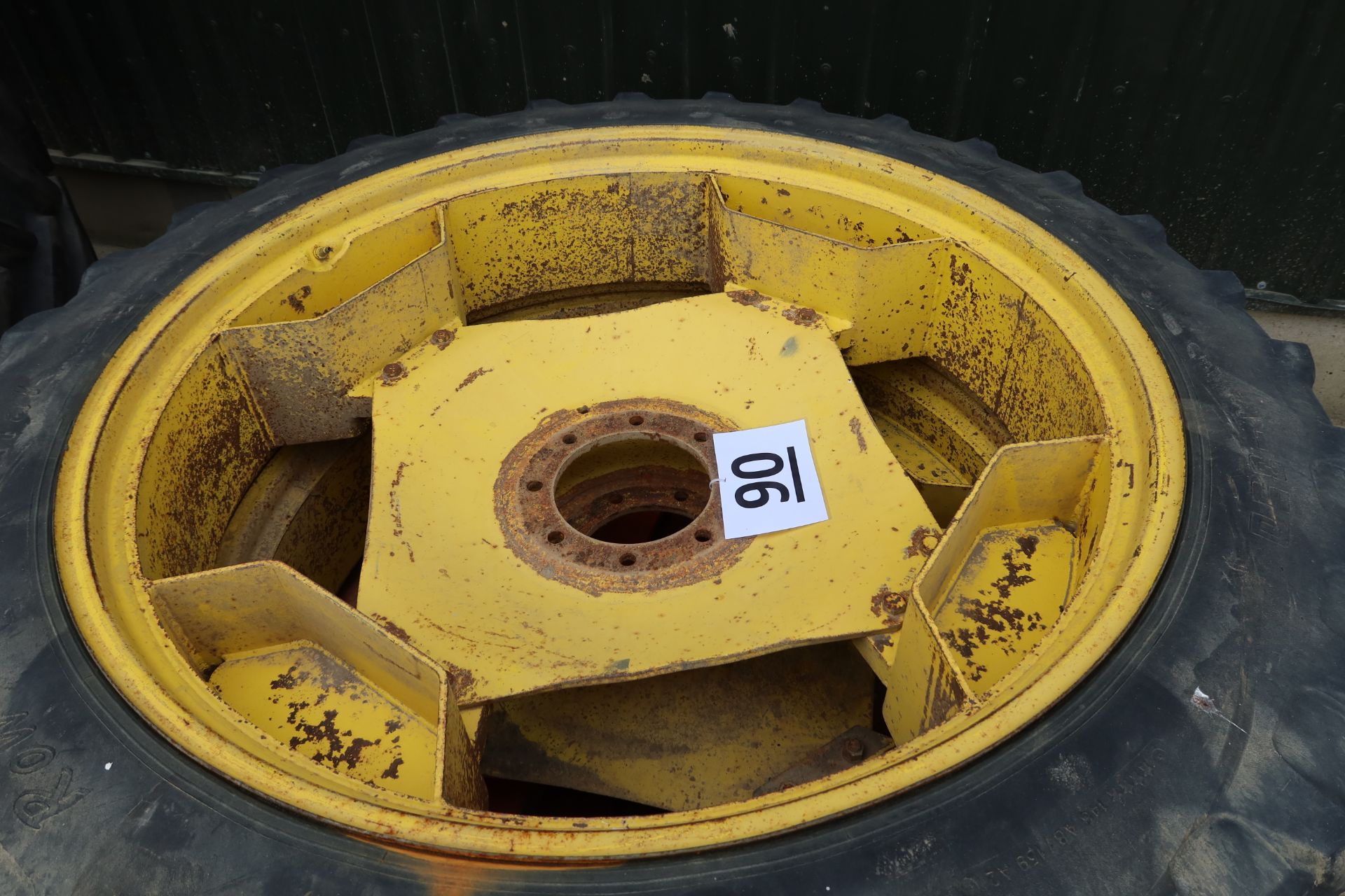 Set of two row crop wheels and tyres, 13.6 / R48, eight stud. Off 6620 JD - Image 2 of 2