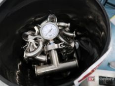 Bucket w/ Assorted Stainless Steel Fittings and Clamps