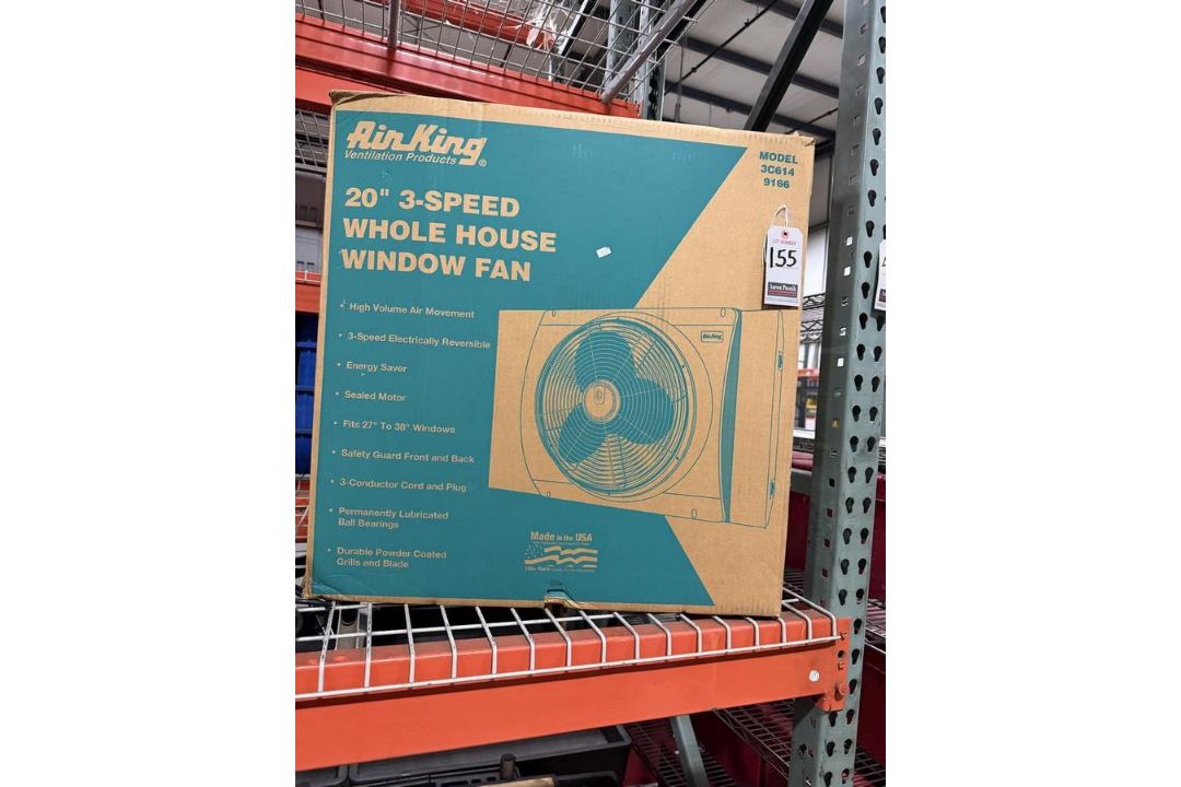 AIR KING 20" WHOLE HOUSE WINDOW FAN, 3-SPD., 115V