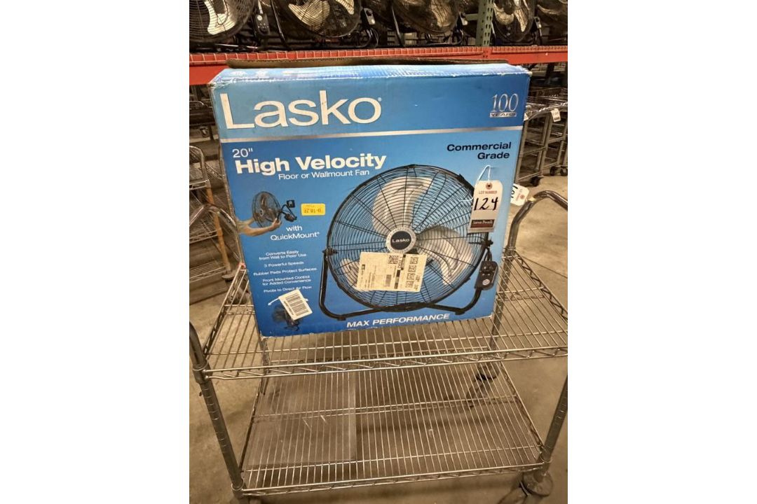 LASKO 20" HIGH VELOCITY FLOOR OR WALL MOUNTED FAN, 115V (NEW)