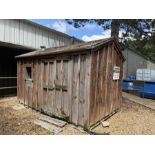 12'X8'X9' WOOD 2D SHED W/ WINDOW & EXHAUST PIPES