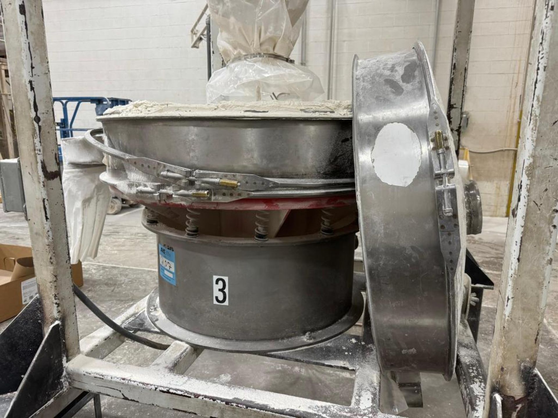 Thermal Engineering Approximate 48" Diameter Stainless Steel Single Deck Vibratory Screener. With to