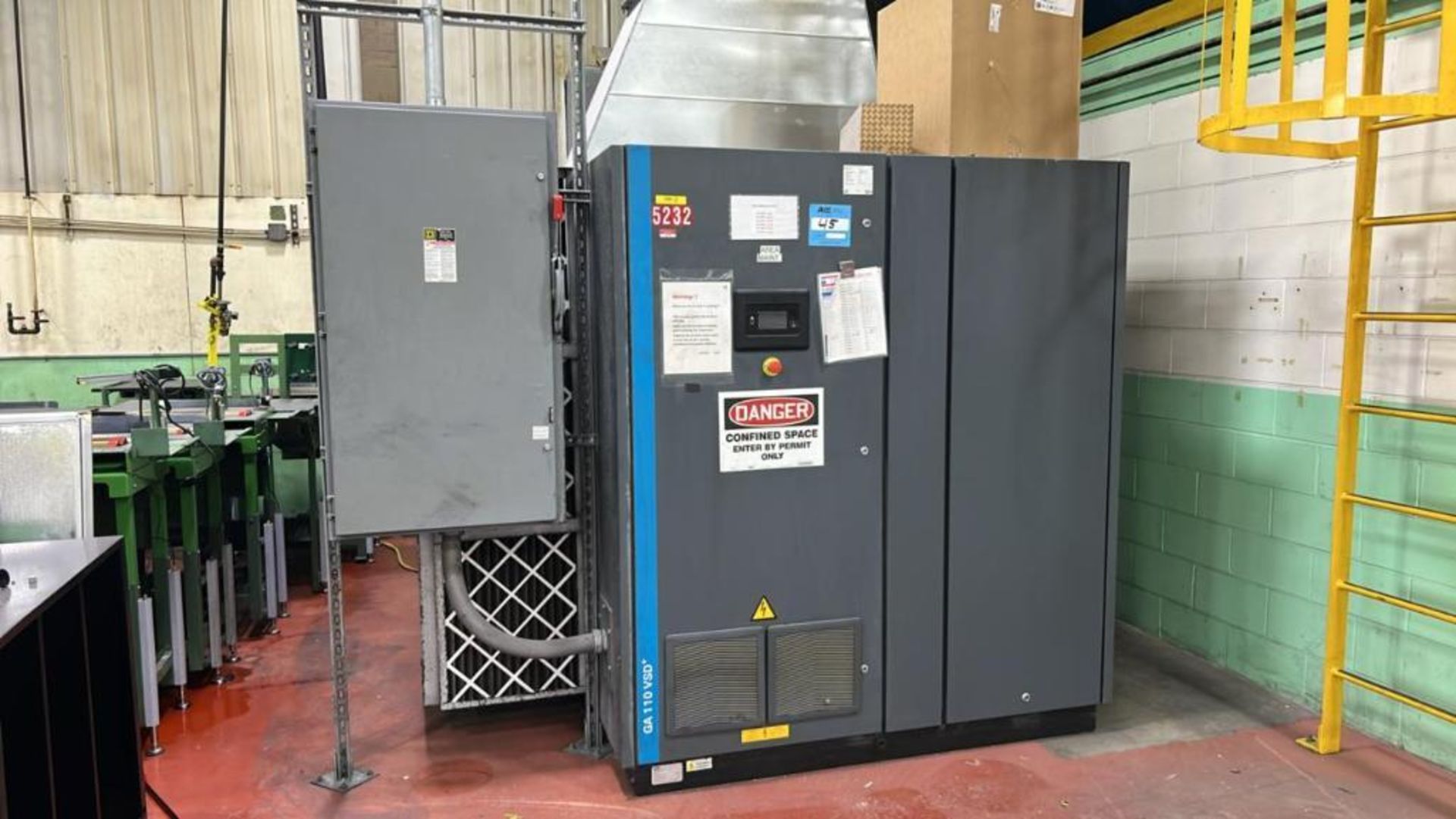 Atlas Copco GA 110 VSD+ Rotary Screw Air Compressor, S/N AFP274682 ...
