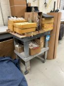 Portable Wooden Cart. With Assorted Glass.