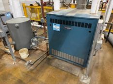 Burnham Low Pressure Gas Boiler, Model# IN9N, Serial# 10032890. With tank & pumps.