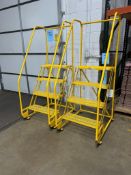 Lot (2): 4-Step Uline Tilt N Roll Safety Stairs