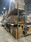 Lot: (6) sections 42" deep pallet racking x (7) 144" tall uprights x (24) 96" cross sections with gr