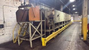 Lanly Hydrogen Embrittlement Continuous Bake Oven, 52” Wide Belt, 50 ft Tunnel, Hopper Loader, tight
