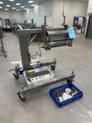 Reiser Stainless Steel (6) Lane Waterwheel Depositor. With portable stainless frame & assorted parts