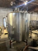Stainless Steel Agitated Jacketed Caustic Kettle, Approximate 58" Straight Side x 60" Diameter. With