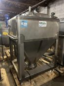 Stainless Steel Hopper, Approximate 42" Wide x 48" Long x 17-1/2" Straight Side. Mounted on (4) Stai