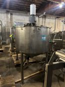 Walker 316L Stainless Steel Agitated Jacketed Mix Tank, Approximate 100 Gallon Capacity. With Top Ac