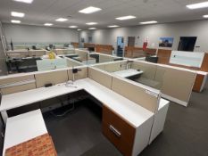 Knoll 15-Station Modular Cubicle System w/Glass Dividers