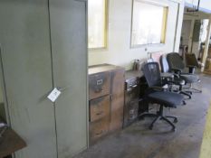 Desk, Storage Cabinet, File Cabinets and Chairs (SOLD AS-IS - NO WARRANTY)
