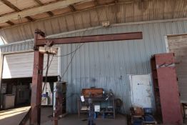 12' Jib w/ Coffing 1 Ton Electric Hoist w/Pendant Controls, Beam Trolley (SOLD AS-IS - NO WARRANTY)