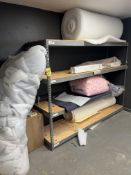 LOT MEDIUM DUTY RACK W/PACKAGING MATERIALS