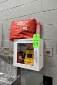 Defibtech lifeline View Defibrillator with Emergency Blanket and Cabinet
