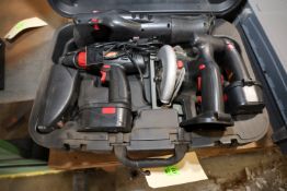 Coleman power tool set including flashlight, reciprocating saw, drill, and circular saw