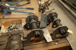 Pair of Haulmaster adjustable push beam trolleys, item #60509, and safety harness bearing plates